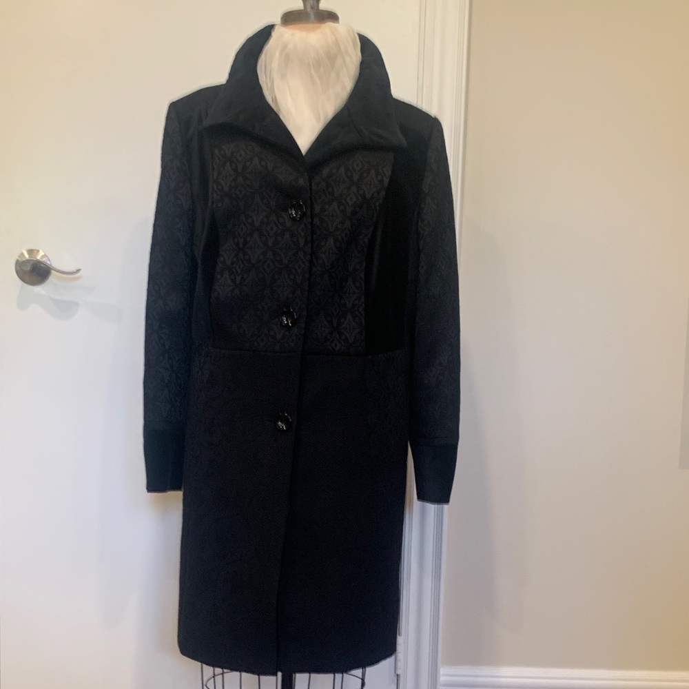 White Label Rofa Sophisticated Black Women's multi textured Coat new w/o ta